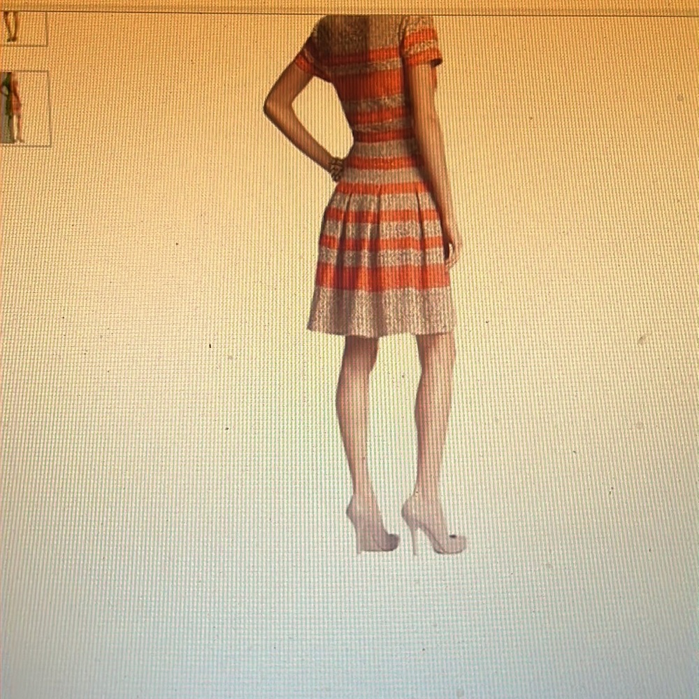 BCBGMAXAZRIA WMNS ORANGE MIX SHIRT DRESS Sz 04